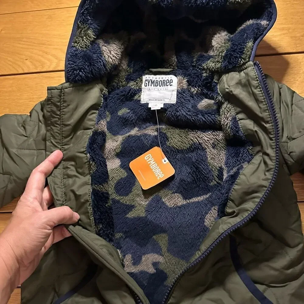 NWT Gymboree green puffer fleece lined jacket 5t